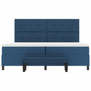 vidaXL Boxrugós ágy fejtámlával Kék 200 x 200 cm szövet