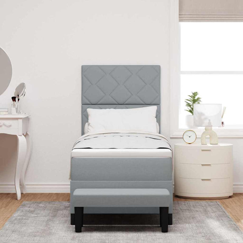 vidaXL Boxrugós ágy matracmal Világosszürke 80 x 200 cm szövet
