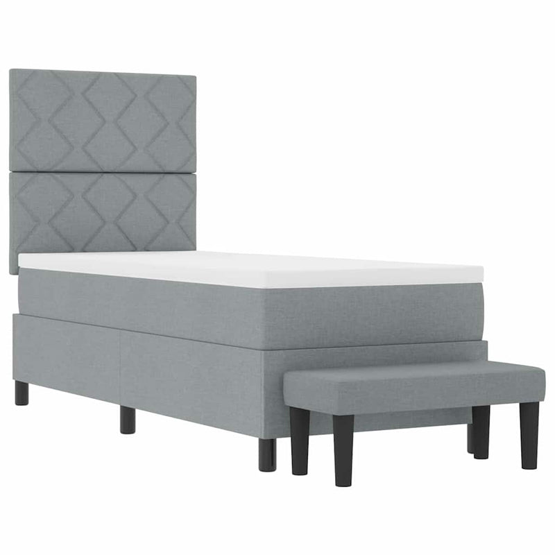 vidaXL Boxrugós ágy matracmal Világosszürke 80 x 200 cm szövet