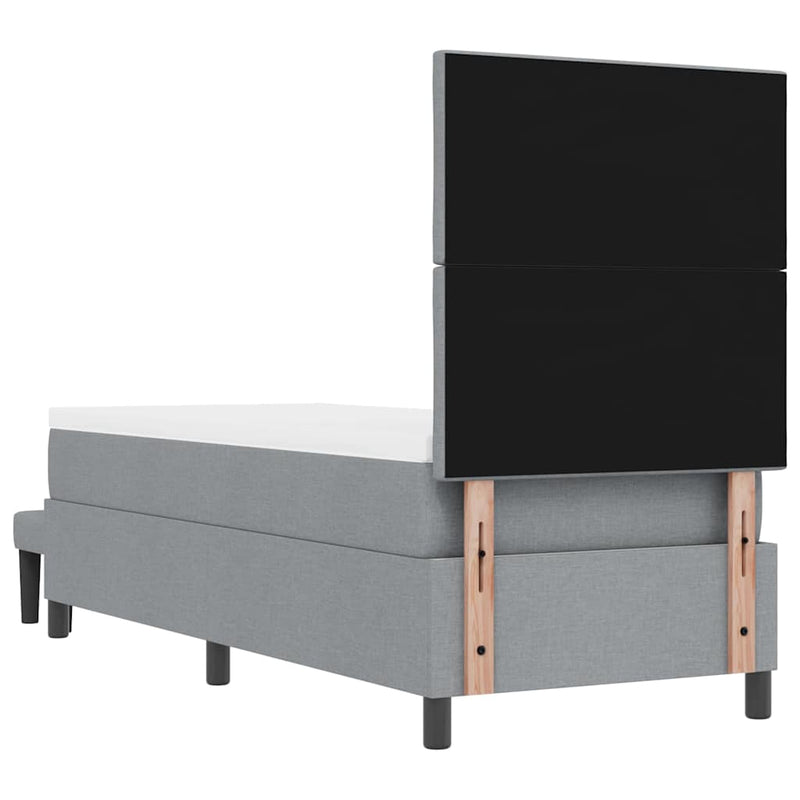 vidaXL Boxrugós ágy matracmal Világosszürke 80 x 200 cm szövet