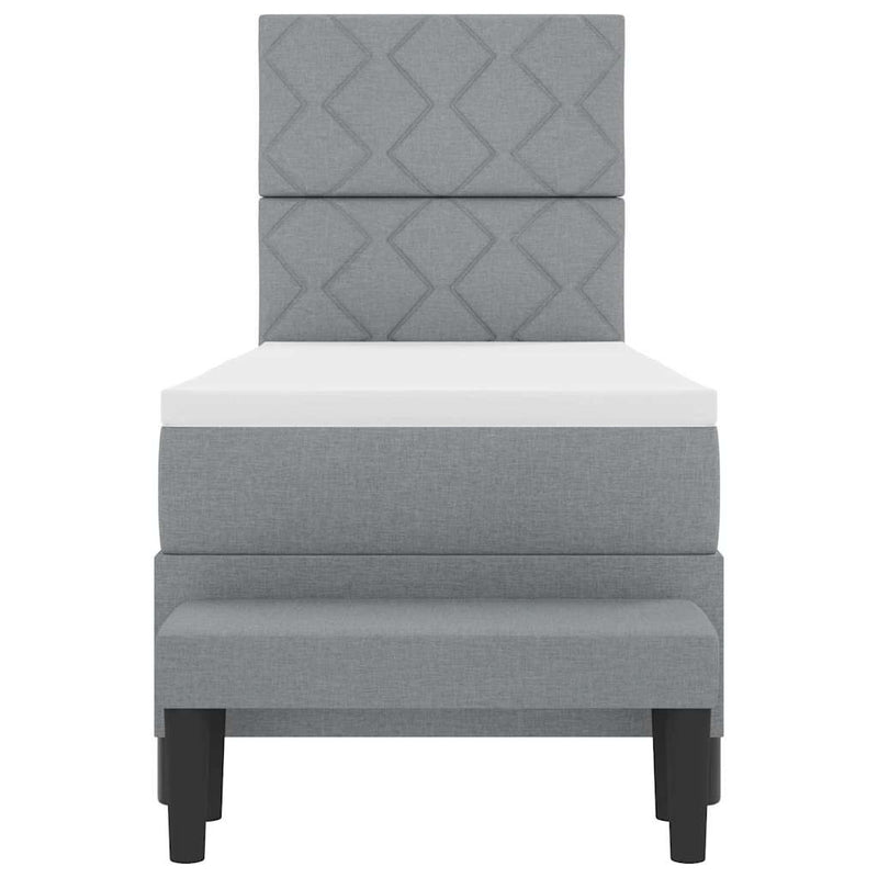 vidaXL Boxrugós ágy matracmal Világosszürke 80 x 200 cm szövet