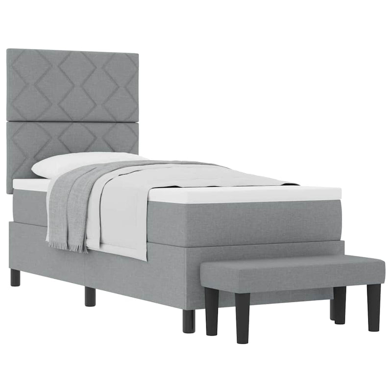 vidaXL Boxrugós ágy matracmal Világosszürke 80 x 200 cm szövet
