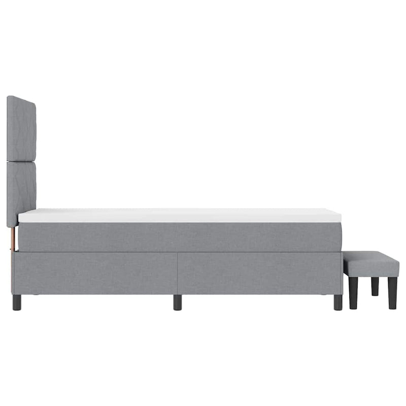 vidaXL Boxrugós ágy matracmal Világosszürke 80 x 200 cm szövet
