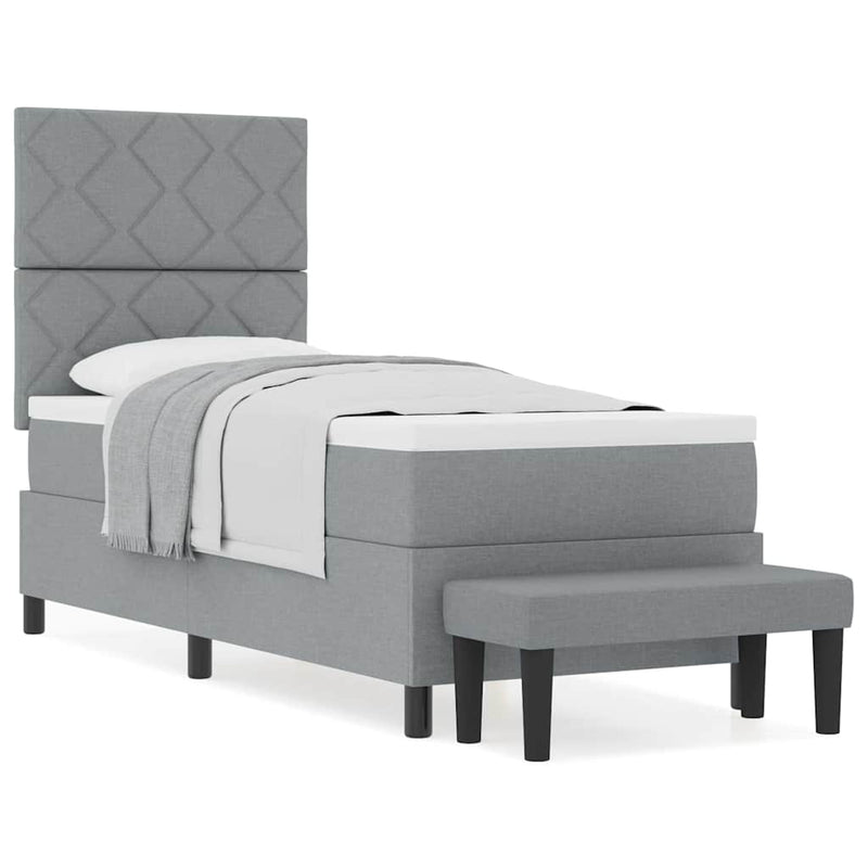 vidaXL Boxrugós ágy matracmal Világosszürke 80 x 200 cm szövet