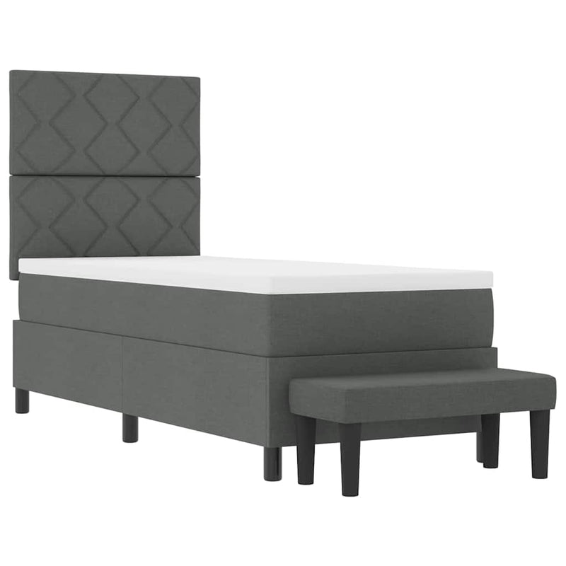 vidaXL Boxrugós ágy matracmal Sötétszürke 80 x 200 cm szövet
