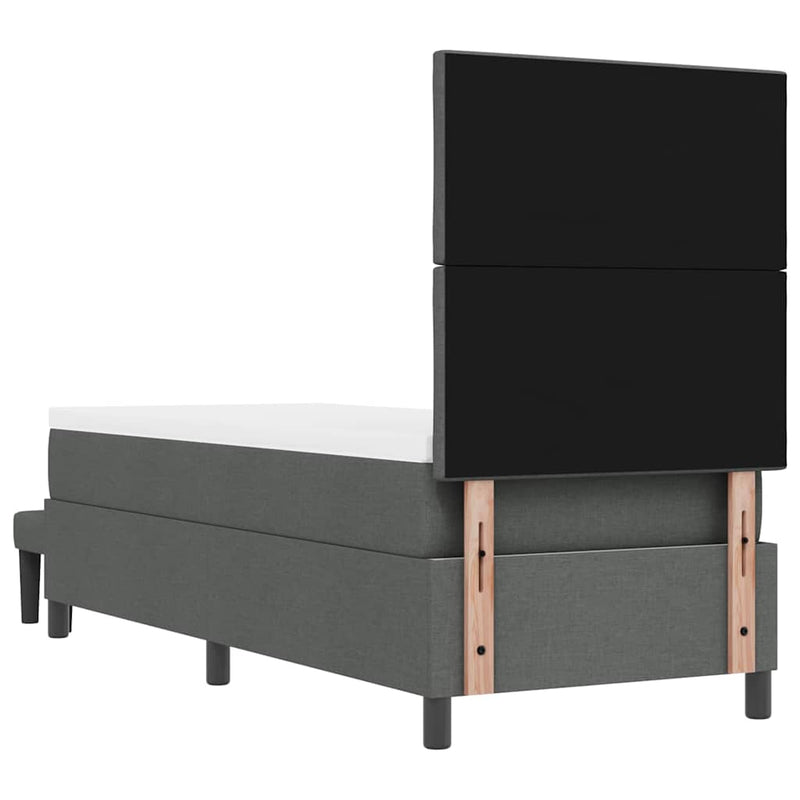 vidaXL Boxrugós ágy matracmal Sötétszürke 80 x 200 cm szövet