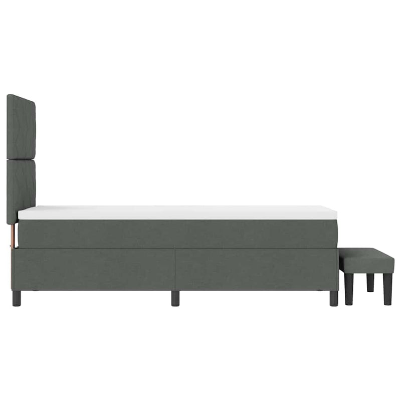vidaXL Boxrugós ágy matracmal Sötétszürke 80 x 200 cm szövet