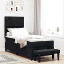 vidaXL Boxrugós ágy fejtámlával Fekete 80 x 200 cm szövet