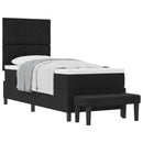 vidaXL Boxrugós ágy fejtámlával Fekete 80 x 200 cm szövet