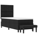 vidaXL Boxrugós ágy fejtámlával Fekete 80 x 200 cm szövet