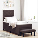 vidaXL Boxrugós ágy fejtámlával Sötét Barna 80 x 200 cm szövet