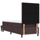 vidaXL Boxrugós ágy fejtámlával Sötét Barna 80 x 200 cm szövet