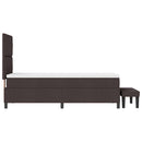 vidaXL Boxrugós ágy fejtámlával Sötét Barna 80 x 200 cm szövet