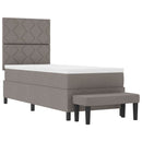 vidaXL Boxrugós ágy fejtámlával Tópszínű 80 x 200 cm szövet