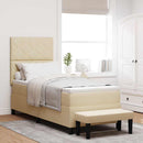 vidaXL Boxrugós ágy matracmal Krém 80 x 200 cm szövet & Faanyag