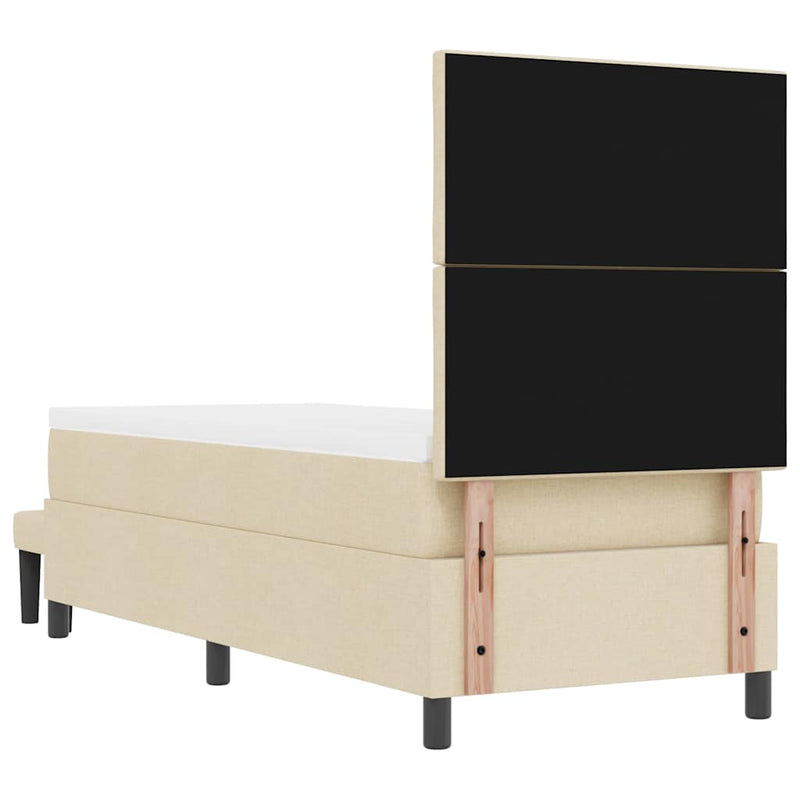 vidaXL Boxrugós ágy matracmal Krém 80 x 200 cm szövet & Faanyag