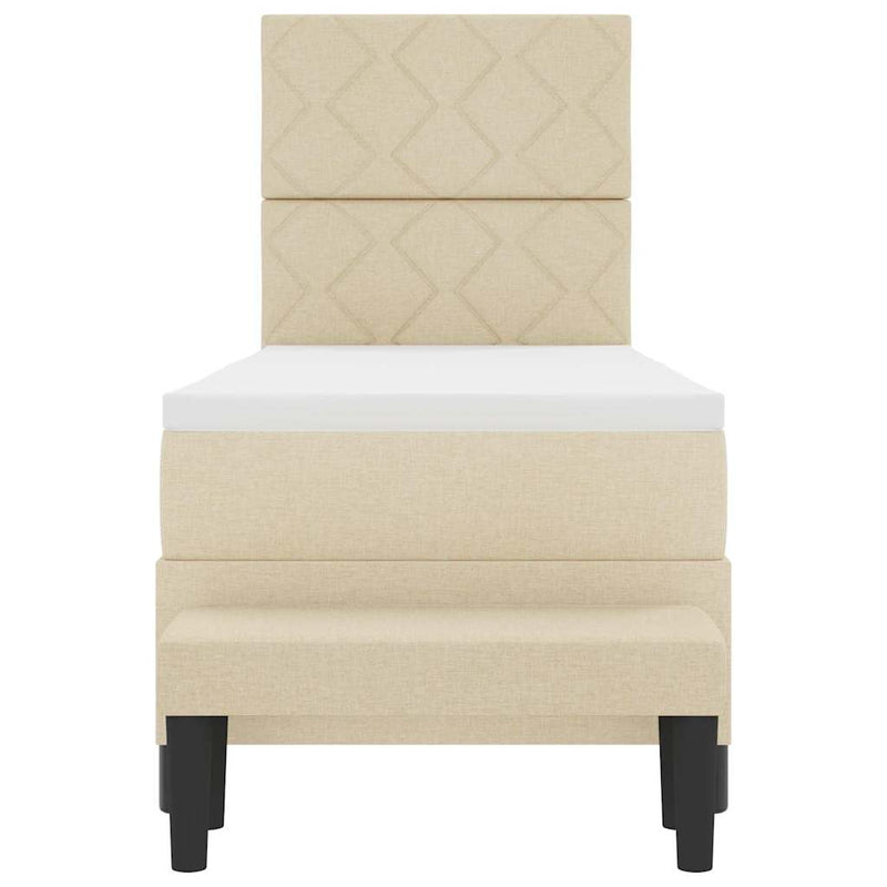 vidaXL Boxrugós ágy matracmal Krém 80 x 200 cm szövet & Faanyag