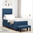 vidaXL Boxrugós ágy fejtámlával Kék 80 x 200 cm szövet
