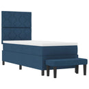 vidaXL Boxrugós ágy fejtámlával Kék 80 x 200 cm szövet