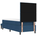 vidaXL Boxrugós ágy fejtámlával Kék 80 x 200 cm szövet