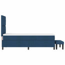 vidaXL Boxrugós ágy fejtámlával Kék 80 x 200 cm szövet