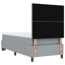 vidaXL Boxrugós ágy fejtámlával Világosszürke 90 x 190 cm szövet