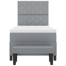 vidaXL Boxrugós ágy fejtámlával Világosszürke 90 x 190 cm szövet