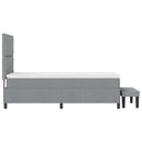 vidaXL Boxrugós ágy fejtámlával Világosszürke 90 x 190 cm szövet