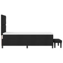 vidaXL Boxrugós ágy fejtámlával Fekete 90 x 190 cm szövet