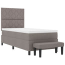 vidaXL Boxrugós ágy párnával fejtámlával Tópszínű 90 x 190 cm szövet
