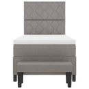 vidaXL Boxrugós ágy párnával fejtámlával Tópszínű 90 x 190 cm szövet