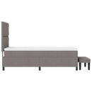 vidaXL Boxrugós ágy párnával fejtámlával Tópszínű 90 x 190 cm szövet