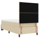 vidaXL Boxrugós ágy párnával fejtámlával Krém 90 x 200 cm szövet