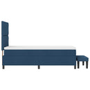 vidaXL Boxrugós ágy fejtámlával Kék 90 x 200 cm szövet