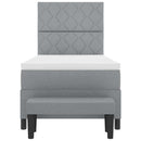 vidaXL Boxrugós ágy matracmal Világosszürke 100 x 200 cm szövet