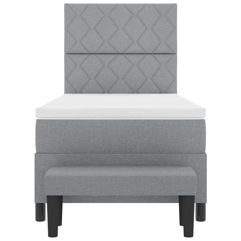 vidaXL Boxrugós ágy matracmal Világosszürke 100 x 200 cm szövet