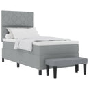 vidaXL Boxrugós ágy matracmal Világosszürke 100 x 200 cm szövet