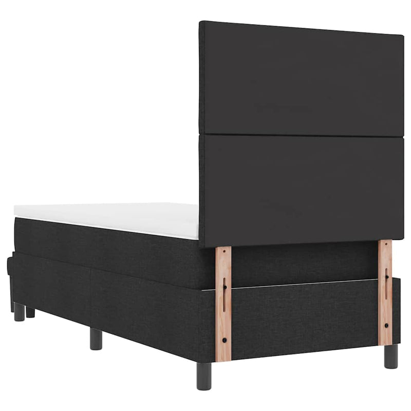 vidaXL Boxrugós ágy matracmal fejtámlával Fekete 100 x 200 cm szövet