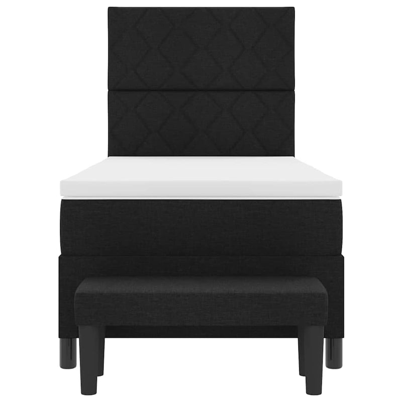 vidaXL Boxrugós ágy matracmal fejtámlával Fekete 100 x 200 cm szövet