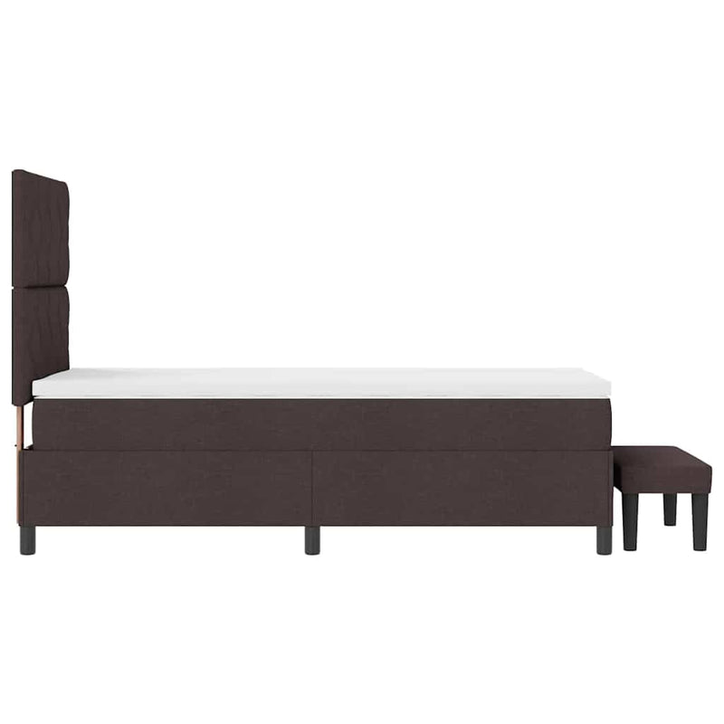 vidaXL Boxrugós ágy matracmal Sötét Barna 100 x 200 cm szövet
