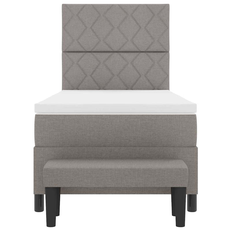 vidaXL Boxrugós ágy matracmal Tópszínű 100 x 200 cm szövet & Faanyag