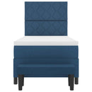 vidaXL Boxrugós ágy matracmal Kék 100 x 200 cm szövet & Faanyag