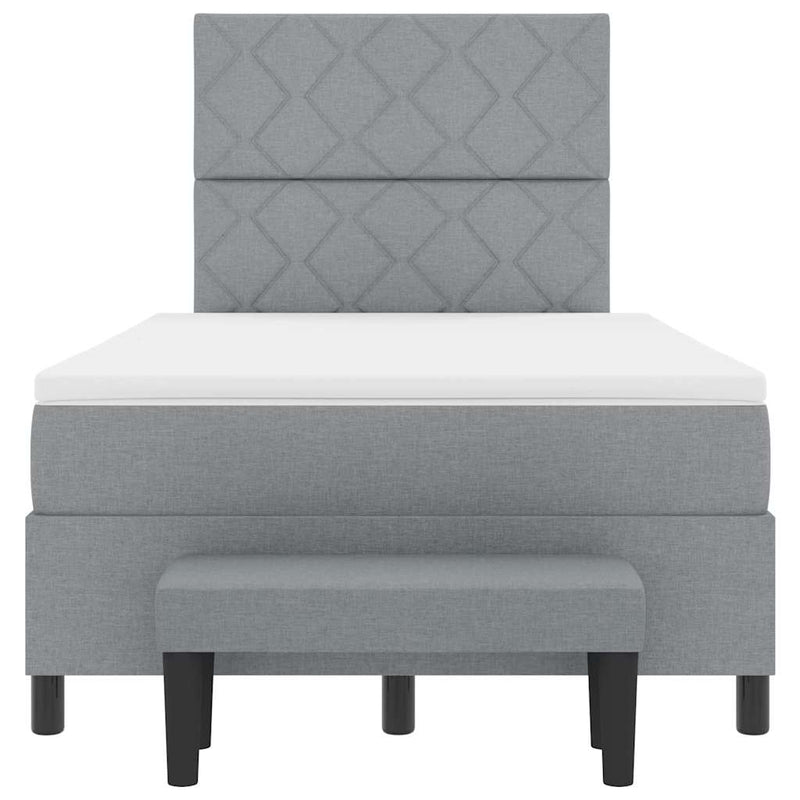 vidaXL Boxrugós ágy Világosszürke 120 x 190 cm szövet & Faanyag