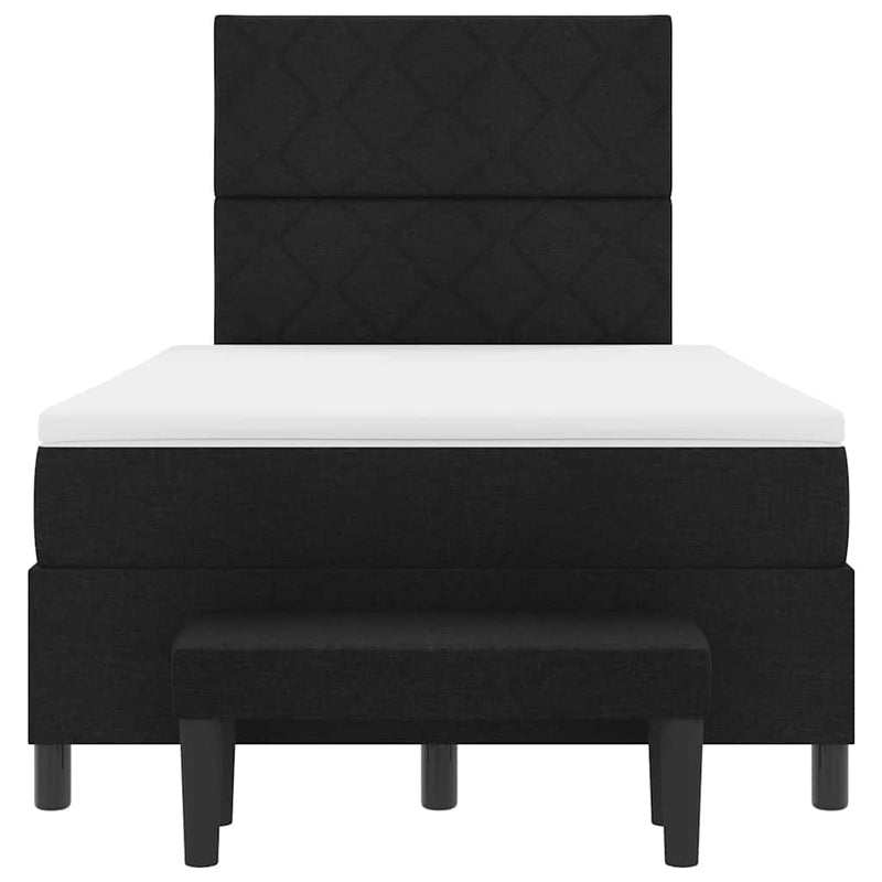 vidaXL Boxrugós ágy matracmal fejtámlával Fekete 120 x 190 cm szövet