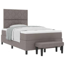 vidaXL Boxrugós ágy fejtámlával Tópszínű 120 x 190 cm szövet