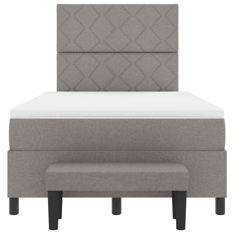 vidaXL Boxrugós ágy matracmal Tópszínű 120 x 190 cm szövet & Faanyag