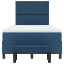 vidaXL Boxrugós ágy matracmal fejtámlával Kék 120 x 190 cm szövet