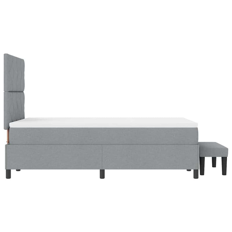 vidaXL Boxrugós ágy matracmal Világosszürke 120 x 200 cm szövet