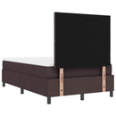 vidaXL Boxrugós ágy fejtámlával Sötét Barna 120 x 200 cm szövet