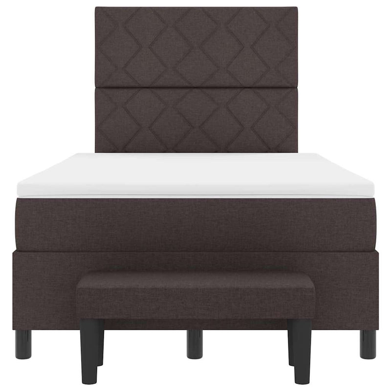 vidaXL Boxrugós ágy matracmal sötétbarna 120 x 200 cm szövet